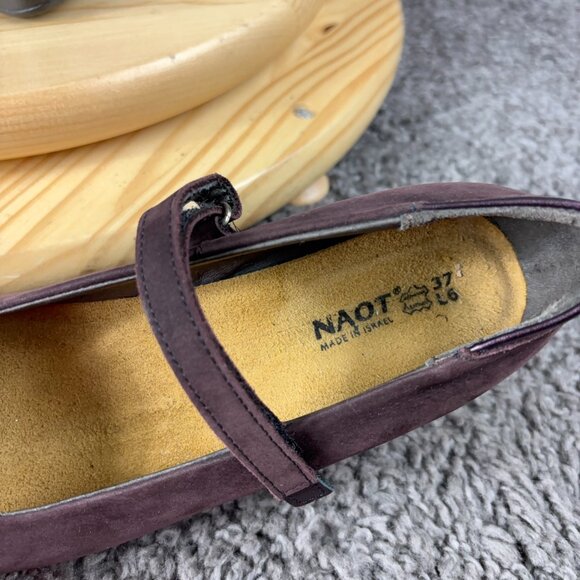 Naot Shoes Day Wedge Heel Mary Jane Womens Size 6 Purple Nubuck Leather Pump - Picture 7 of 8